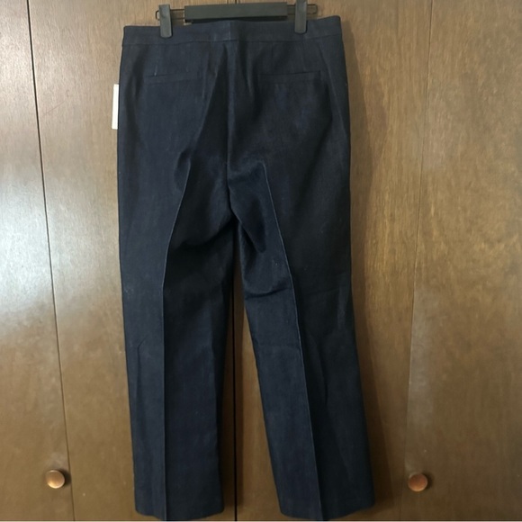 Ellen Tracy Women's Navy Indigo Denim Wide-Leg Linda Trouser Pants Sz 10 Short - Picture 4 of 12